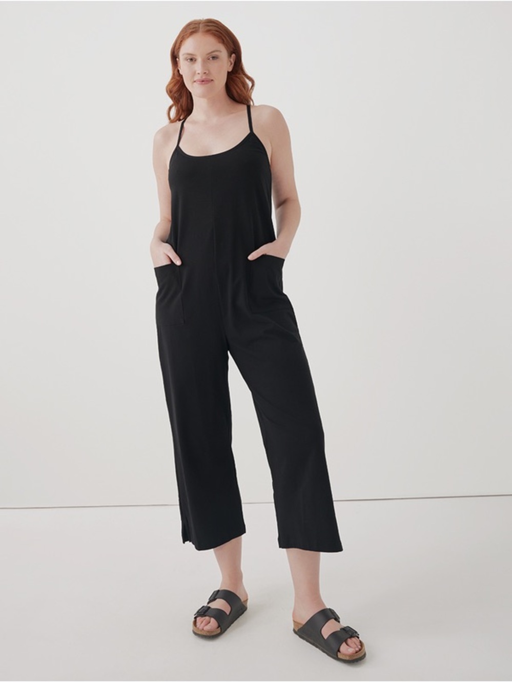Pact Cool Stretch Lounge Black Jumpsuit